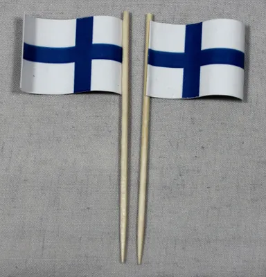 Produktbild von Party-Picker Flagge Finnland Papierfähnchen in Spitzenqualität 25 Stück Beutel