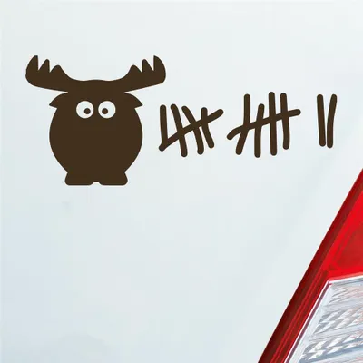 Produktbild von Auto Aufkleber Elch Liste Kills Drive Fast Strichliste 6x15 cm Braun Sticker Heckscheibenaufkleber