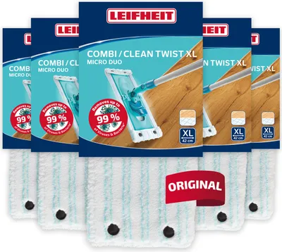 Produktbild von Leifheit Wischbezug Ersatz Bezug CLEAN TWIST XL/Combi XL micro duo 5er Set