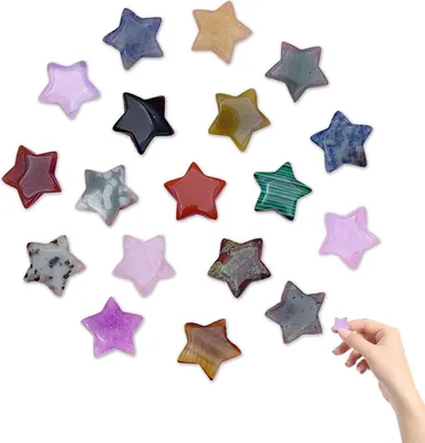 Obrázok produktu pre 18 prírodných drahých kameňov Liečivé kamene Set 2cm Šťastné kamene Čakra pre deti Meditácia rovnováha