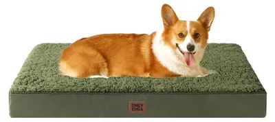 Produktbild von Orthopädisches Hundebett 89x58cm Waschbar Olive Grün