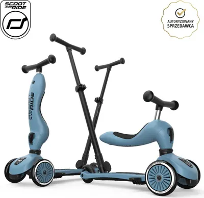 Produktbild von Highwaykick 1 Push and Go 2in1 Rutscher und Roller mit Griff 1-5 Jahre Stahl, SCOOTANDRIDE
