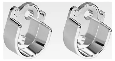 Produktbild von Ovaler Kleiderstangenhalter für Wandmontage, 2 Stück, 19mm Silber
