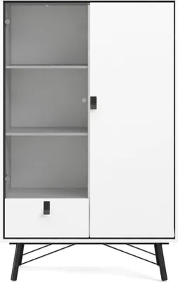 Produktbild von Rye Vitrinenschrank 1 Glastür, 1 Tür, 1 Schublade mattweiss.