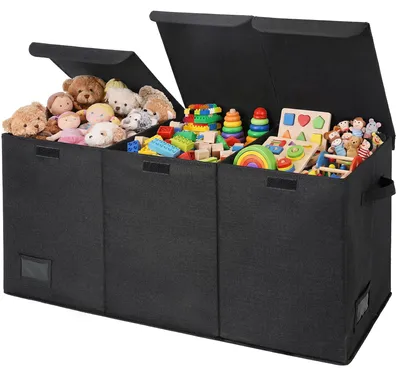 Produktbild von Solidchoice – Extra großer Aufbewahrungsbehälter mit Deckel für Spielzeug, in Schwarz