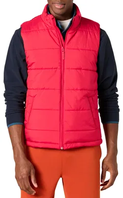 Produktbild von A. Essentials Herren Mittelschwere Isolierte Daunenweste Mit Fleecefutter, Rot,