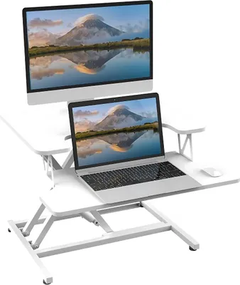 Produktbild von Livista Sitz-Steh-Schreibtisch mit Gasfeder – Laptoptisch – Sitz-Steh-Schreibtisch – Computertisch –