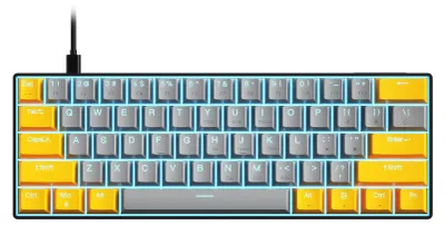 Obrázek produktu pro Mechanická klávesnice OUTEMU s 61 klávesami, 21 světelných efektů LED | Dvoubarevné vstřikované klávesy ABS | Možnost výměny za provozu | Červený spínač, žlutý a šedý spínač