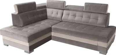 Produktbild von Robin Paris Ecksofa mit Schlaffunktion Bettkasten 5 Verstellbare Kopfstützen Sofa L-Form Schlafsofa Freistehende Eckcouch Schlafcouch Wohnzimmermöbel Wohnlandschaft Silber Creme
