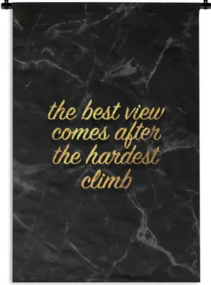 Produktbild von MuchoWow® Wandteppich Wandbehang Zitate - Sprichwörter - Gold - Marmor 90x135 cm Tapisserie Dekoration Wandtuch - Baumwolle - Wandskulptur