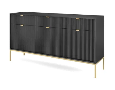 Produktbild von AX LIVING Sideboard mit Schubladen Eternas KS154 - 154 cm Breite, Schwarz