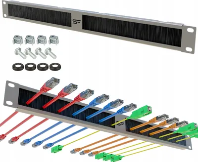 Obrázek produktu pro RACK 19" 1U kabelový organizér s kabelovou vývodkou Stalflex Vstup pro kabely