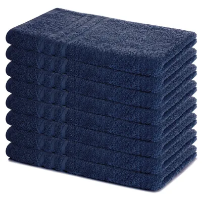 Produktbild von Lavea® 8er Set Handtücher 50x100 cm, Elena, 100% Baumwolle, Frottier Badetuch, Sporthandtuch, 60°C waschbar, Handtuch Set, Navy