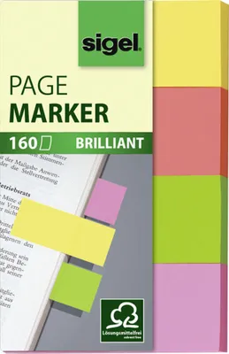 Obrázok produktu pre SIGEL HN630 Page Marker Brilliant - 50 x 20 mm, rôzne, 4x 40 prúžkov