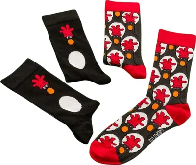 Produktbild von Wallace and Gromit - Socken für Herren/Damen Uni (2er-Pack) TT137 (43 EU - 48 EU) (Schwarz/Rot)