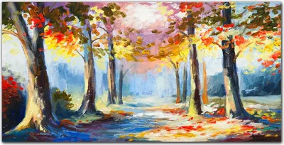 Produktbild von Coloray Bild aus Acryl 140 cm x 70 cm - Bild auf Acrylglas Gehärtetes Acryl Wohnzimmer Dekoration Wanddekoration Küche - Wald Verlässt Naturpfad