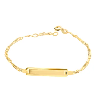 Produktbild von 585 Gelbgold ID Armband Singapurkette 20cm