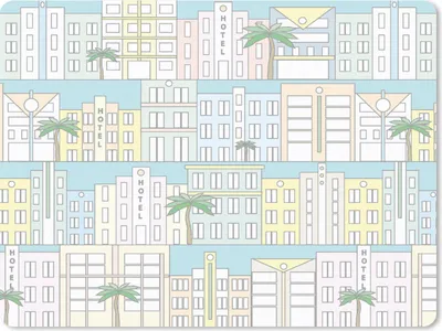 Produktbild von MuchoWow® Mauspad Mousepad Miami - Skyline - Muster - USA 23x19 cm - Mousepads - Maus Mat - Pad - Mausunterlage - Schreibtischunterlage - Mauspad