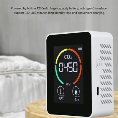 Obrázok produktu pre Detektor CO2 vzduchu Detektor oxidu uhličitého Poľnohospodárska výroba Skleníkový monitor CO2 biely