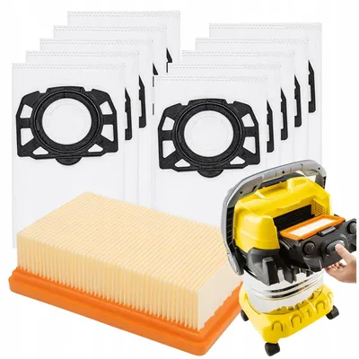 Produktbild von 10x Staubsaugerbeutel Kärcher WD4 WD5 WD6 + Filter