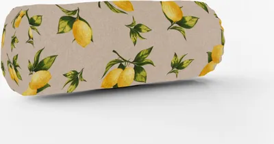Produktbild von SCHÖNER LEBEN. Kissenhülle Halbpanama Zitronen natur grün gelb Größe 15x40cm (ØxB) Nackenrolle 15x40cm (ØxB) Nackenrolle Größe