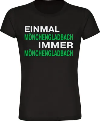 Produktbild von multifanshop Damen T-Shirt - Mönchengladbach - Einmal Immer, schwarz, Größe L