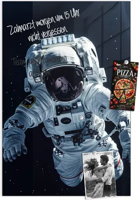 Produktbild von Magnettafel 60x90cm Pinnwand Whiteboard beschreibbar - Astronaut im All