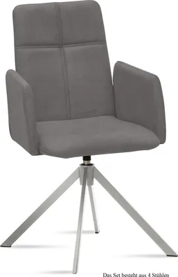 Produktbild von Armlehnstuhl drehbar (4er-Set) Drinka 52x92x60 Edelstahl/Grau