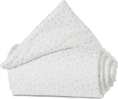 Produktbild von babybay Nestchen Organic Baumwolle passend für Modell Maxi, Boxspring, Comfort und Comfort Plus, weiß Glitzersterne mint