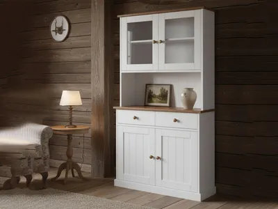 Immagine prodotto di Pattada - Credenza, 90x45x190h cm Bianco, 2 Cassetti