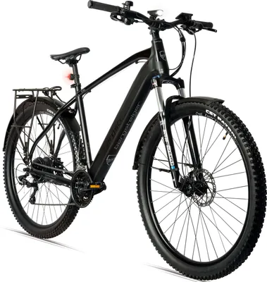 Produktbild von Bergsteiger Cannock 26 Zoll E-Bike mit 250 Watt Motor 36V 12Ah, StVZO-Vollausstattung, Hydraulikbremsen, Aluminium Ebike Mountainbike Herren & Damen, Farbdisplay, Shimano 24 Gang-Schaltung,