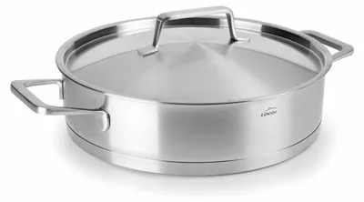 Productafbeelding van Roestvrijstalen pan met deksel, 28x6,5 cm