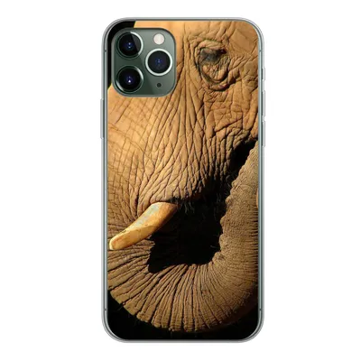 Produktbild von MuchoWow® Handyhülle Schutzhülle Hülle für iPhone 11 Pro Elefant - Tiere - Nahaufnahme - Schwarz Silikon Softcase Handy Hülle - Handy