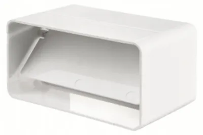Produktbild von Lüftungskanal Verbinder - Mit Rückschlagventil - Rechteckig 110x55 mm - Für Lüftungsrohre - Verhindert Rückfluss