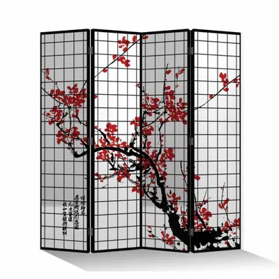 Zdjęcie produktu dla Fine Asianliving Screen Room Divider Spanish Wall Partition Room Divider Room Divider Privacy Screen Japanese Oriental Chinese L160xH180cm Printed Canvas Double Sided Asian