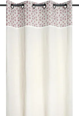 Produktbild von STOF | Gardine - 140x260 cm - Creme mit Floralen Mustern - Hochwertige Baumwolle - Rustikale Akzente