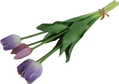 Immagine prodotto di Bouquet di tulipani artificiali viola scuro/bianco - 40 cm