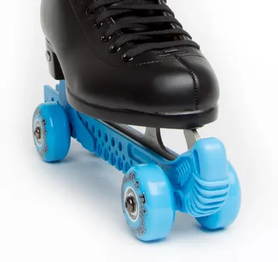 Produktbild von Rollergard Kufenschoner mit Rollen für Eiskunstlauf blau
