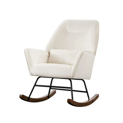 Produktbild von HomeMiYN Loungesessel aus Kunstleinen, Colorblock-Design, mit Fußhocker, Orange