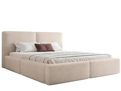 Produktbild von KLICKMOEBEL Polsterbett 140x200 cm HEKORA 18 mit Bettkasten, Bouclé Holzrahmen mit Lattenrost