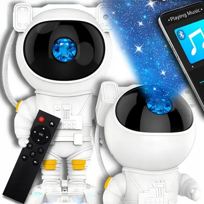 Obrázok produktu pre Galaxia Astronaut Hviezdny Projektor S Bluetooth Reproduktorom 360° 8 Režimov