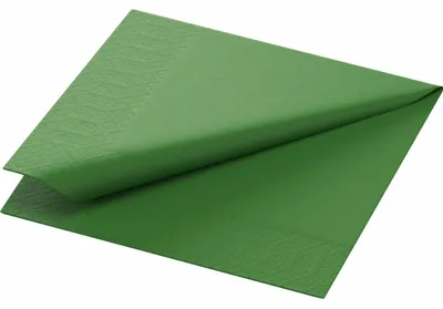 Produktbild von 250 DUNI Servietten, leaf green, 3-lag., 33x33 cm, 1/4 Falz 186365