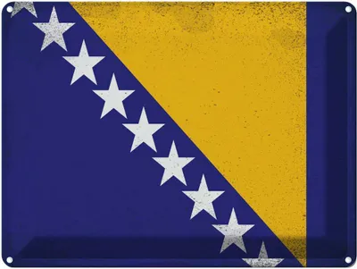 Obrázok produktu pre vianmo Kovový Nástenný nápis 30x40 cm Bosnien und Herzegowina