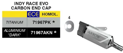 Image de Échappement ARROW Slip-On homologué, avec embout Indy Race EVO en titane et carbone, pour Kawasaki Z 500