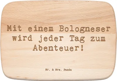 Produktbild von Mr. & Mrs. Panda Schneidebrett Holz Spruch Bologneser Abenteuer - Transparent - Geschenk, Hunde für Familien, jausenbrett, Hund, schneidbrett, Hunderasse, Holzbrett