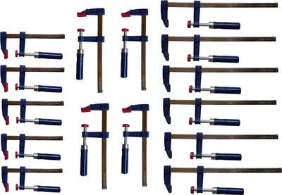 Produktbild von 15 tlg. Schraubzwingen Set - 150x50 - 200x50 - 300x50 Schraubzwinge Leimzwinge Holzgriff