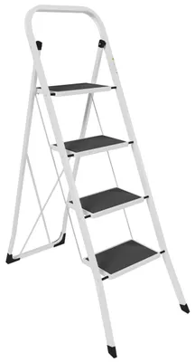 4-stufige klappbare Stahlleiter, tragbar, rutschfest, 127 cm