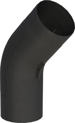 Produktbild von Ø 150 mm Ofenrohr Bogen 45° gezogen - mit Tür - schwarz