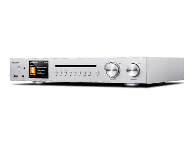 A silver Noxon A 571 CD stereo system is shown against a white background.