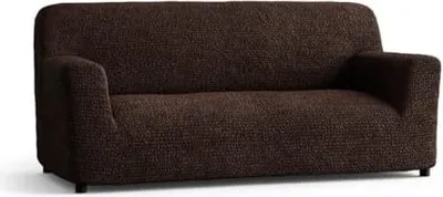 Produktbild von Bestcovers Elastische Sofahusse für 3-Sitzer (170-230 cm) – Mikrofaser, Hyperelastisch, Hohe Italienische Qualität BRAUN